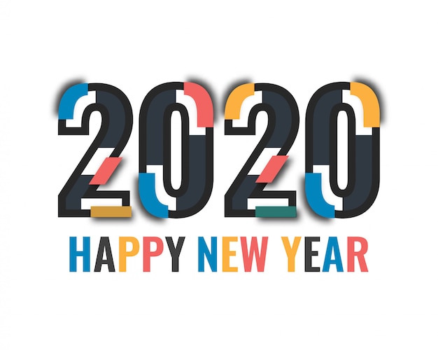 Vector happy new year 2020 logo text