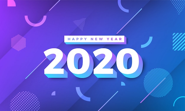 새해 복 많이 받으세요 2020 멤피스 디자인