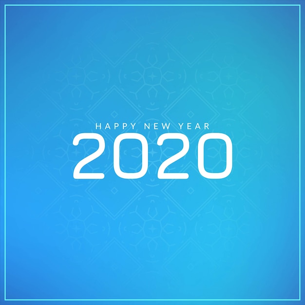 Felice anno nuovo 2020 morbido sfondo blu