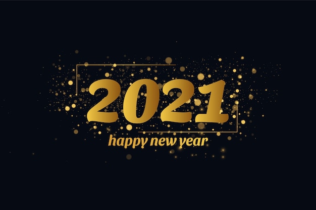 Happy New Year 2020 winter holiday greeting card design template.