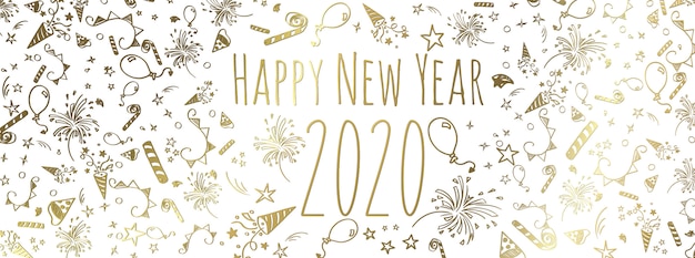 Vettore felice anno nuovo 2020