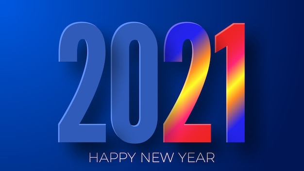 Felice anno nuovo 2021 sfondo colorato.