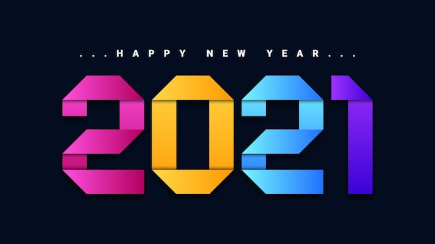 Vector happy new year 2021 colorful background