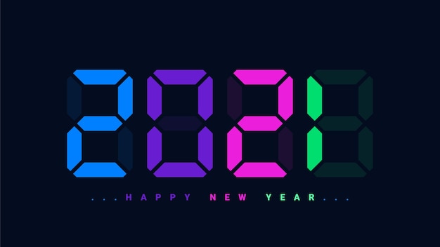 Vector happy new year 2021 digital clock style