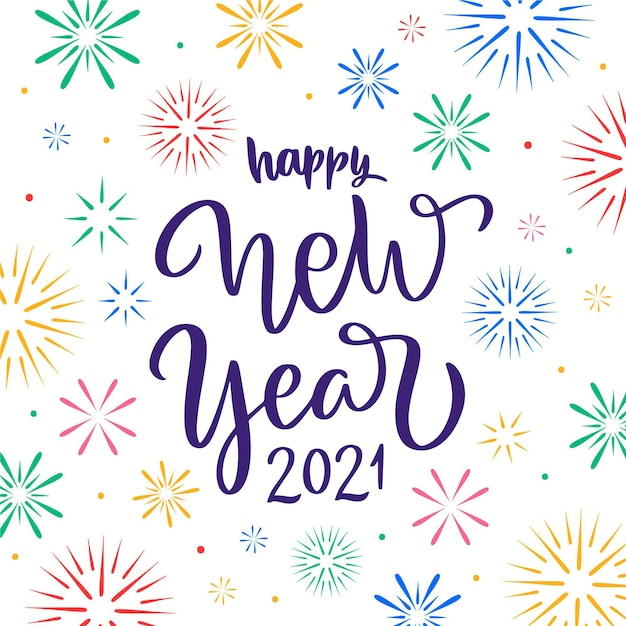 Happy new year 2021 lettering