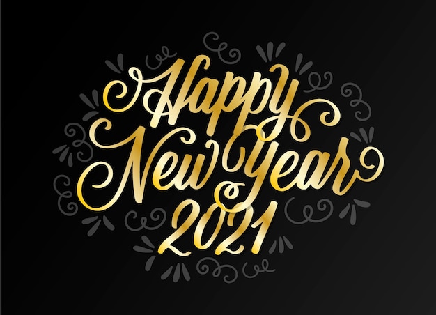 Vector happy new year 2021 lettering