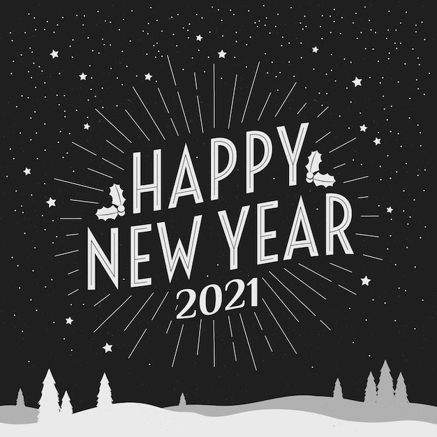 Vettore felice anno nuovo 2021 scritte