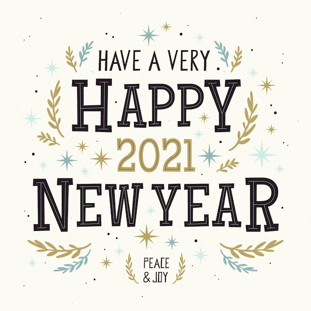 Vector happy new year 2021 lettering