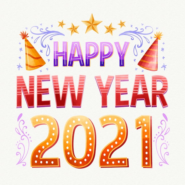 Vector happy new year 2021 lettering