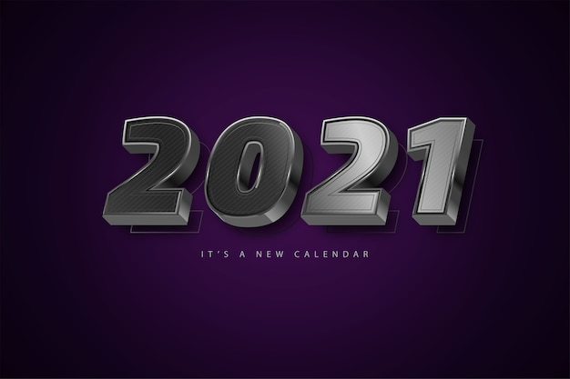 Vector happy new year 2021 silver luxury background