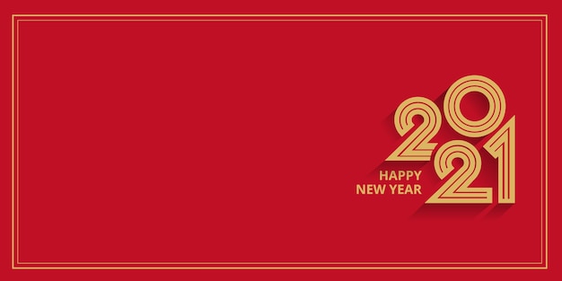 Happy new year 2021 template banner