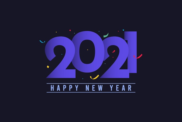 Happy new year 2021 vector template.