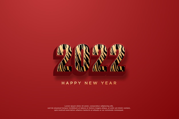 Happy new year 2022 in 3d chinese happy style