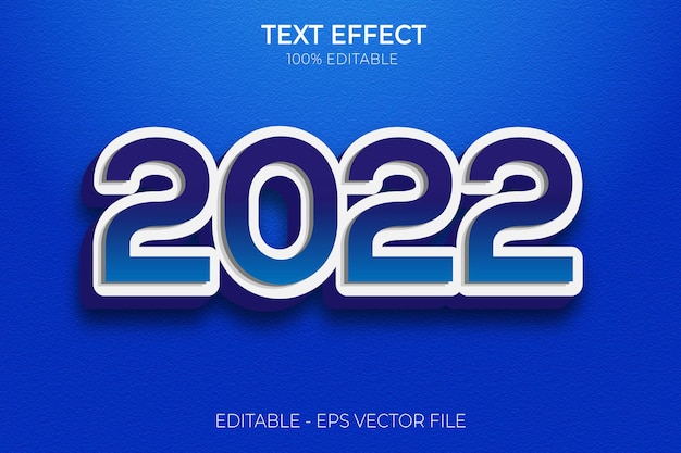 Vector happy new year 2022 3d editable text effect bold 3d text style premium vector template