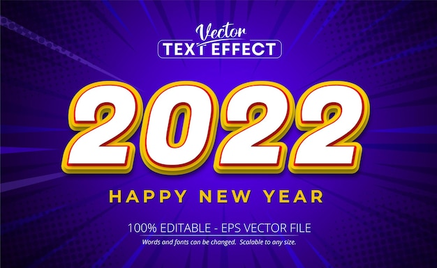 Happy new year 2022 3d text editable style effect template