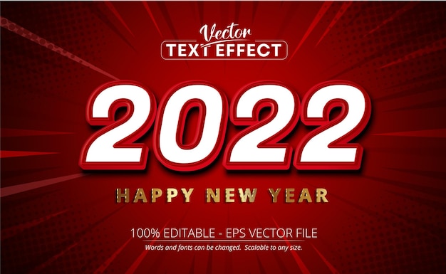 Happy new year 2022 3d text editable style effect template