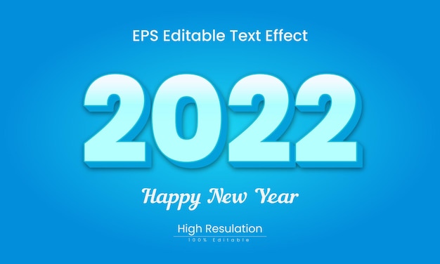 Happy new year 2022 3d text effect template