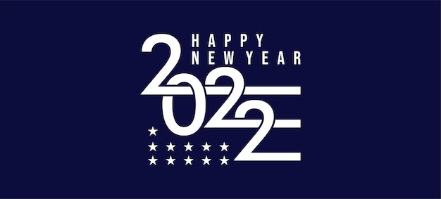 Happy new year 2022 in american flag style Premium Vector