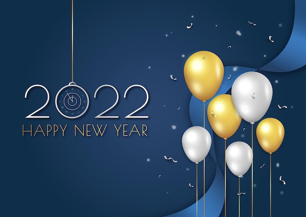 Vettore banner di sfondo felice anno nuovo 2022