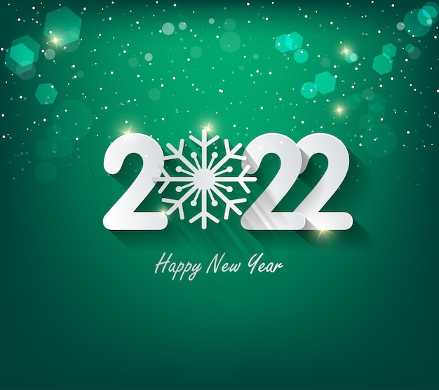 Happy new year 2022 background. golden shiny numbers with confetti and ribbons on black background. holiday greeting card design.