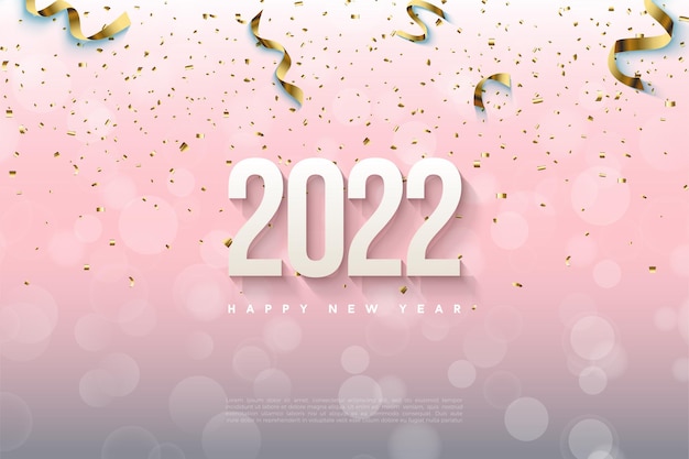 Happy new year 2022 background with soft shaded numbers