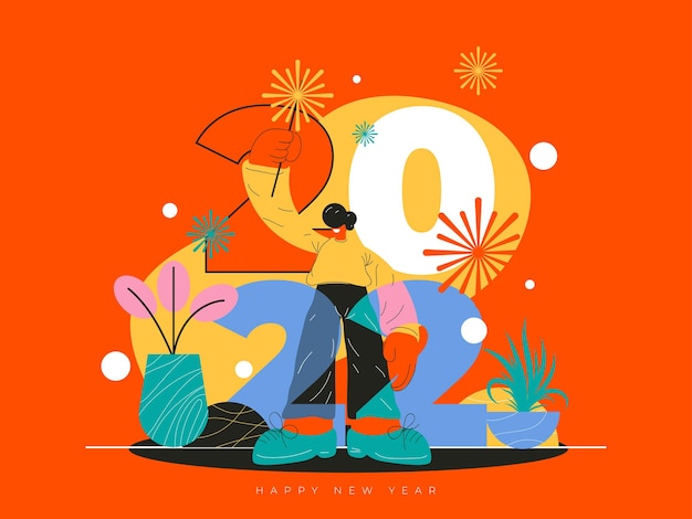 Vector happy new year 2022 background