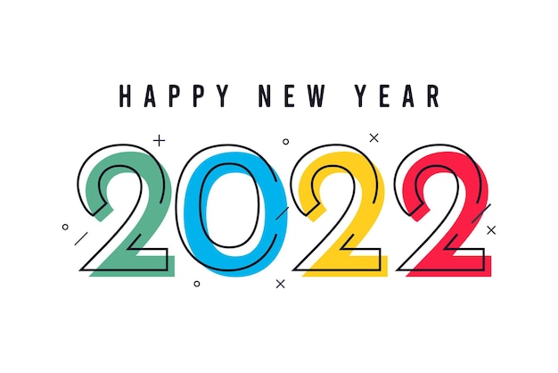 矢量2022年新年快乐横幅模板