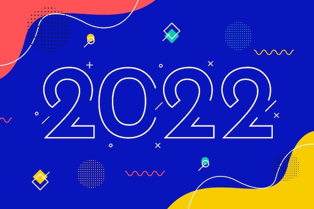 Modello di banner di felice anno nuovo 2022