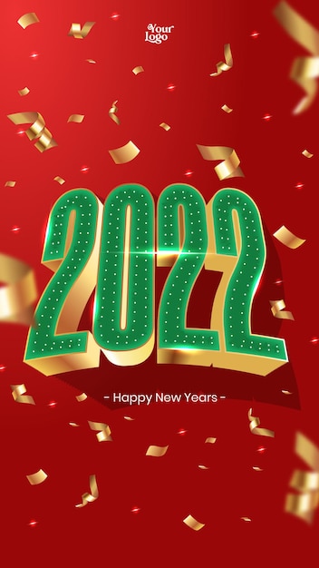 Happy new year 2022 banner