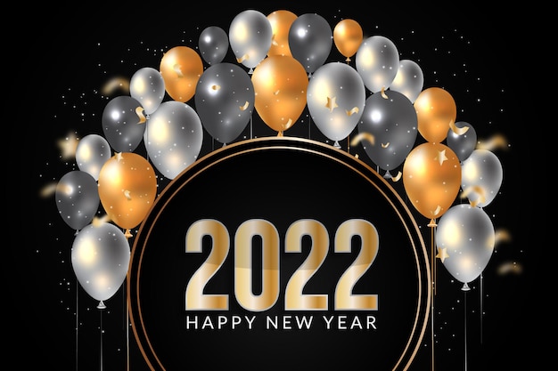 happy new year 2022 beautiful background design with golden number