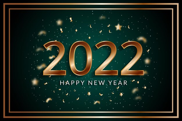 happy new year 2022 beautiful design with gold gradient number