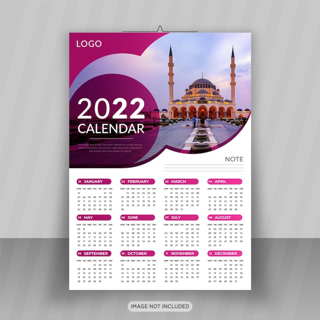 Happy New Year 2022 Business Wall Calendar Design