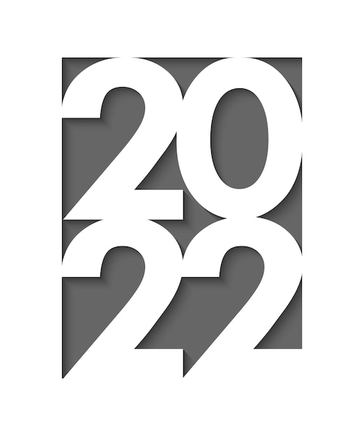 Felice anno nuovo 2022 sfondo di carta tagliata. disegno vettoriale