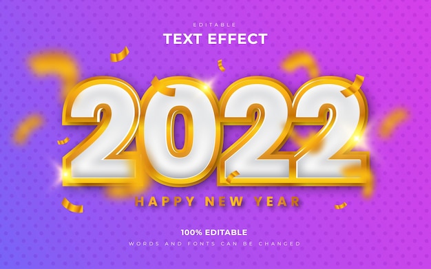 Happy New Year 2022 editable background text effects