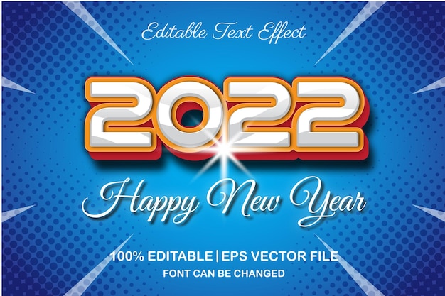 明けましておめでとうございます2022年編集可能なテキスト効果3Dスタイル