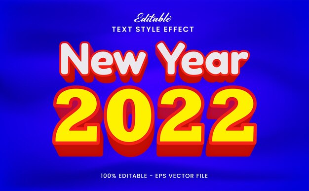 Happy new year 2022 editable text effect premium vector