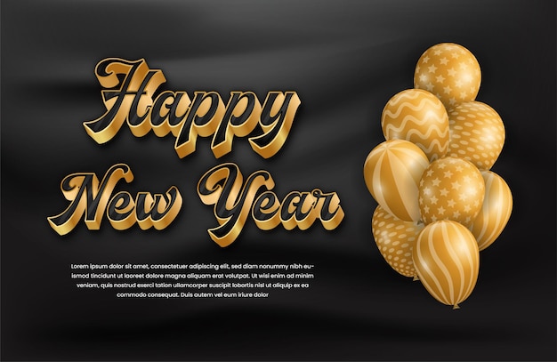 Happy new year 2022 editable text effect premium vector