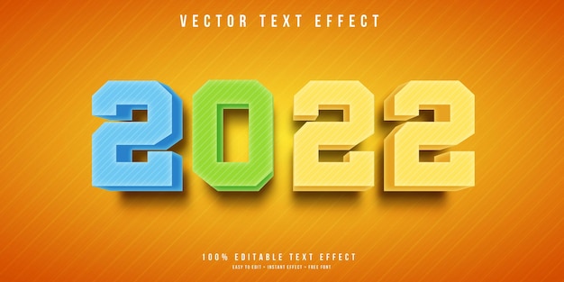 Happy new year 2022 editable text effect