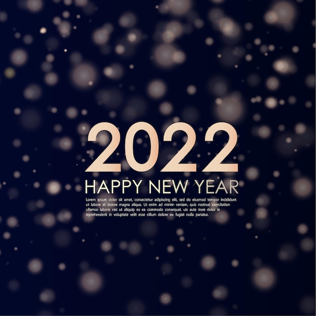 Vector happy new year 2022 elegant gold backlit text minimalistic text gold dust greeting card