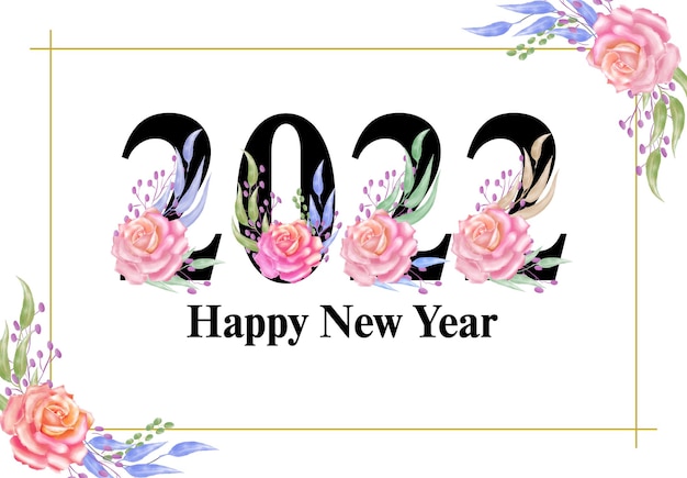 Happy New Year 2022 festive realistic decoration celebrate party 2022