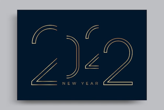 어두운 배경에 새해 복 많이 받으세요 2022 골드 타이포그래피 인사말 카드 디자인