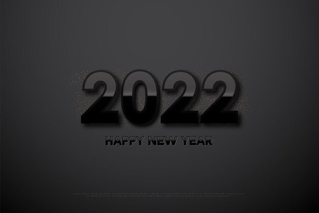 灰色の背景に新年あけましておめでとうございます2022