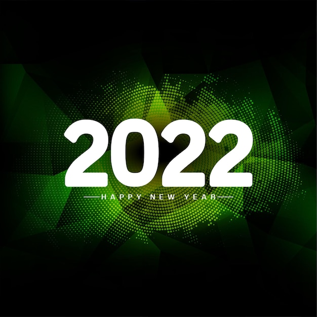 Felice anno nuovo 2022 sfondo geometrico verde vettoriale