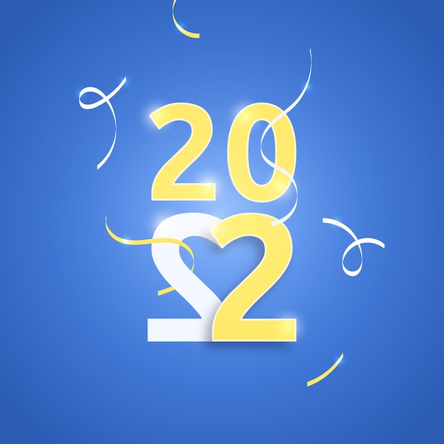 Happy new year 2022 illustration banner celebration