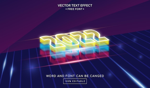 Vector happy new year 2022 isometric editable text effect