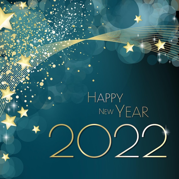 Vector happy new year 2022 large greeting card illustration