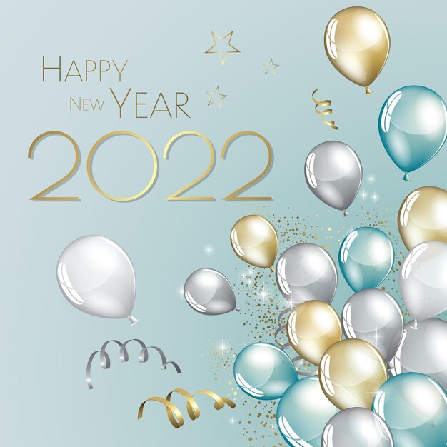 Vector happy new year 2022 large greeting card illustration