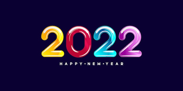 Happy new year 2022 lettering calligraphy illustration