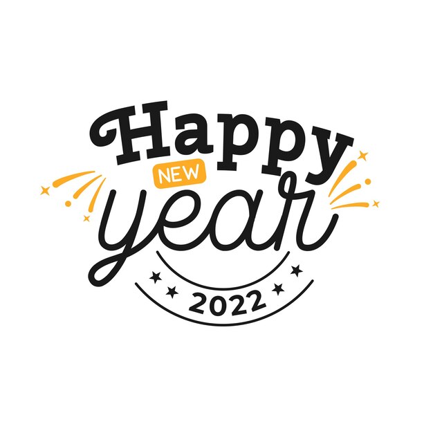 Happy New Year 2022 Lettering