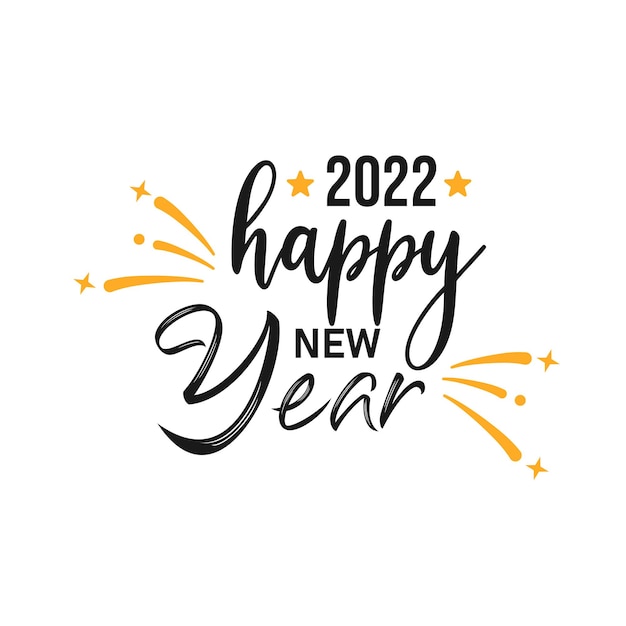Vector happy new year 2022 lettering